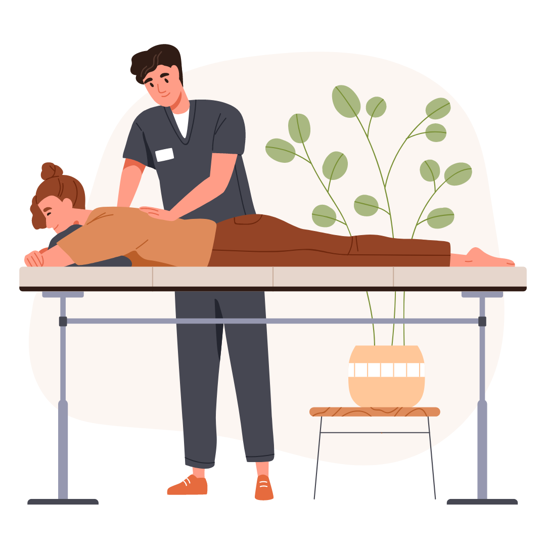 Manuelle Rückenbehandlung Illustration